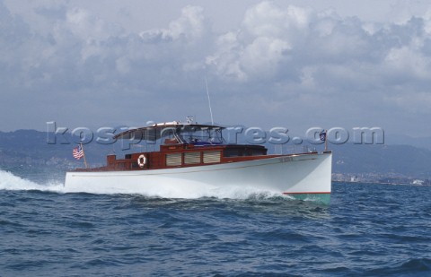 The 52ft classic powerboat launch Marlin once owned by John F Kennedy JFK