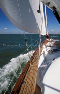 Forward view on board a Trintella 60