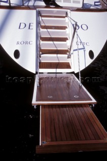 Transom platform and passerelle on Swan 77 Desperado