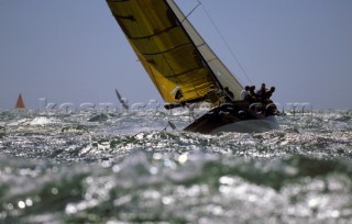 Farr 40 Dignity crashing through rough seas in strong winds - Commodores Cup 2000