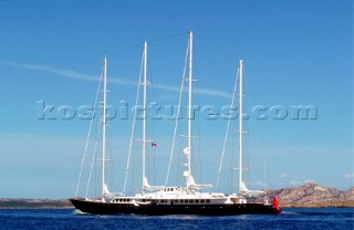 Famous superyacht Phocea underway in the Mediterranean