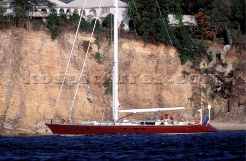 Hi tech yacht Victoria underway in coastal waters