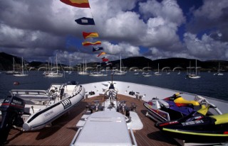 Superyacht foredeck detail Antigua Charter Show