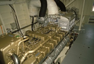 Diesel engine onboard a superyacht