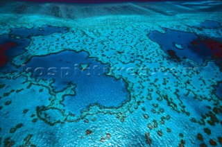 The paradise blue waters over the Coral Reef of Hamilton Island, Australia