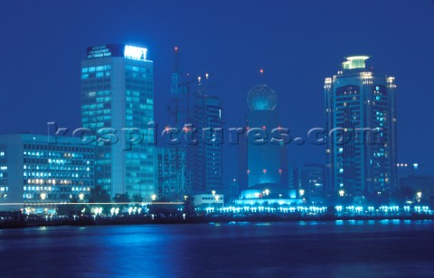 Cityscape of Dubai at night