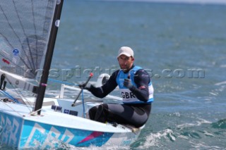 WEYMOUTH, ENGLAND - AUGUST 5th: Ben Ainslie of Great Britain wins Gold Medal in the Mens Finn sailing dinghy class at the London 2012 Olympic Games at Weymouth Harbour on August 5th, 2012 in Weymouth, England. (©Kos Picture Source/Getty Images)