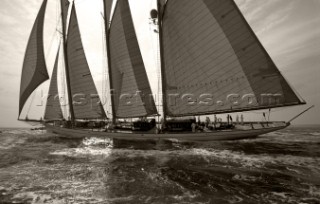 The Atlantic Challenge Cup 1997 presented by Rolex. Organised jointly by the New York Yacht Club and the Royal Yacht Squadron this superyacht race started from Ambrose Light (New York) and finished off The Lizard, Cornwall, UK.