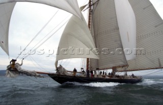 The Atlantic Challenge Cup 1997 presented by Rolex. Organised jointly by the New York Yacht Club and the Royal Yacht Squadron this superyacht race started from Ambrose Light (New York) and finished off The Lizard, Cornwall, UK.