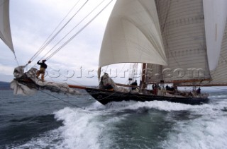 The Atlantic Challenge Cup 1997 presented by Rolex. Organised jointly by the New York Yacht Club and the Royal Yacht Squadron this superyacht race started from Ambrose Light (New York) and finished off The Lizard, Cornwall, UK.