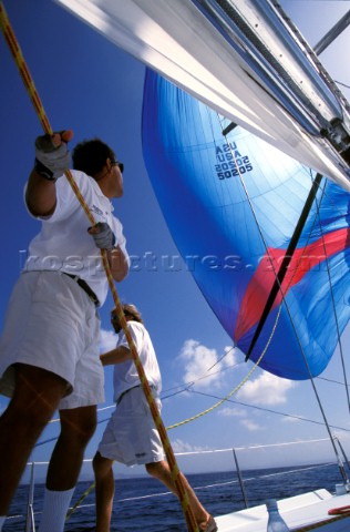 WEYMOUTH ENGLAND  AUGUST 5th Iain Percy UK and Andrew Simpson UK left win silver Fredrik Loof and Ma