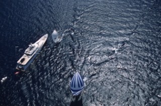 La Giraglia Rolex Cup 1998. Offshore race from St Tropez, France, around La Giraglia Rock, Corsica, and finish at the Yacht Club Italiano in Genoa, Italy.