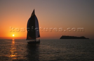 La Giraglia Rolex Cup 1998. Offshore race from St Tropez, France, around La Giraglia Rock, Corsica, and finish at the Yacht Club Italiano in Genoa, Italy.