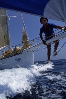 La Giraglia Rolex Cup 1998. Offshore race from St Tropez, France, around La Giraglia Rock, Corsica, and finish at the Yacht Club Italiano in Genoa, Italy.