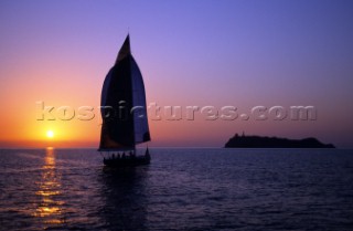 La Giraglia Rolex Cup 1998. Offshore race from St Tropez, France, around La Giraglia Rock, Corsica, and finish at the Yacht Club Italiano in Genoa, Italy.