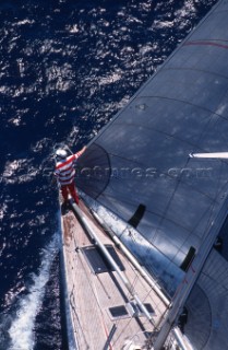 La Giraglia Rolex Cup 1999. Offshore race from St Tropez, France, around La Giraglia Rock, Corsica, and finish at the Yacht Club Italiano in Genoa, Italy.