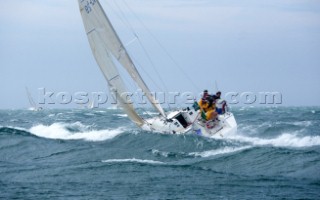 Rolex Commodores Cup 1996. The Solent, Cowes, Isle of Wight, UK. Three boat teams from around the world compete for the coveted RORC trophy. The event is hosted by the Royal Yacht Squadron.