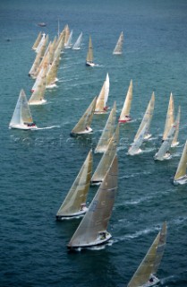 Rolex Commodores Cup 1996. The Solent, Cowes, Isle of Wight, UK. Three boat teams from around the world compete for the coveted RORC trophy. The event is hosted by the Royal Yacht Squadron.