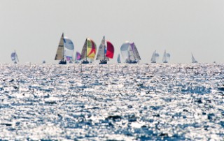 Rolex Commodores Cup 1996. The Solent, Cowes, Isle of Wight, UK. Three boat teams from around the world compete for the coveted RORC trophy. The event is hosted by the Royal Yacht Squadron.