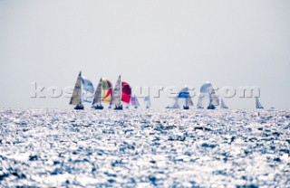 Rolex Commodores Cup 1996. The Solent, Cowes, Isle of Wight, UK. Three boat teams from around the world compete for the coveted RORC trophy. The event is hosted by the Royal Yacht Squadron.