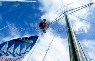 Rolex Commodores Cup 1998. The Solent, Cowes, Isle of Wight, UK. Three boat teams from around the world compete for the coveted RORC trophy. The event is hosted by the Royal Yacht Squadron.