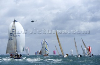 Rolex Commodores Cup 1998. The Solent, Cowes, Isle of Wight, UK. Three boat teams from around the world compete for the coveted RORC trophy. The event is hosted by the Royal Yacht Squadron.