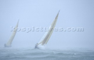 Rolex Commodores Cup 1998. The Solent, Cowes, Isle of Wight, UK. Three boat teams from around the world compete for the coveted RORC trophy. The event is hosted by the Royal Yacht Squadron.