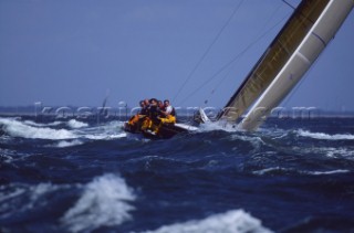 Rolex Commodores Cup 2000. The Solent, Cowes, Isle of Wight, UK. Three boat teams from around the world compete for the coveted RORC trophy. The event is hosted by the Royal Yacht Squadron.