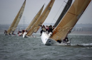 Rolex Commodores Cup 2000. The Solent, Cowes, Isle of Wight, UK. Three boat teams from around the world compete for the coveted RORC trophy. The event is hosted by the Royal Yacht Squadron.