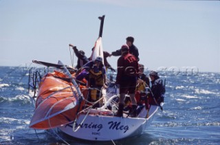 Rolex Commodores Cup 2000. The Solent, Cowes, Isle of Wight, UK. Three boat teams from around the world compete for the coveted RORC trophy. The event is hosted by the Royal Yacht Squadron.