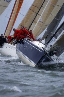 Rolex Commodores Cup 2000. The Solent, Cowes, Isle of Wight, UK. Three boat teams from around the world compete for the coveted RORC trophy. The event is hosted by the Royal Yacht Squadron.