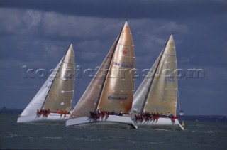 Rolex Commodores Cup 2000. The Solent, Cowes, Isle of Wight, UK. Three boat teams from around the world compete for the coveted RORC trophy. The event is hosted by the Royal Yacht Squadron.