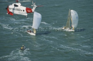 Rolex Commodores Cup 2000. The Solent, Cowes, Isle of Wight, UK. Three boat teams from around the world compete for the coveted RORC trophy. The event is hosted by the Royal Yacht Squadron.