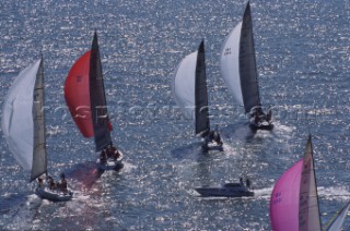 Rolex Commodores Cup 2000. The Solent, Cowes, Isle of Wight, UK. Three boat teams from around the world compete for the coveted RORC trophy. The event is hosted by the Royal Yacht Squadron.