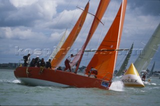 Rolex Commodores Cup 2002. The Solent, Cowes, Isle of Wight, UK. Three boat teams from around the world compete for the coveted RORC trophy. The event is hosted by the Royal Yacht Squadron.