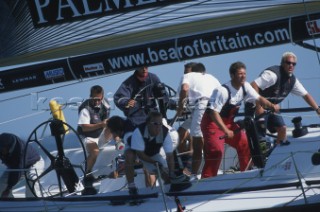 Rolex Commodores Cup 2002. The Solent, Cowes, Isle of Wight, UK. Three boat teams from around the world compete for the coveted RORC trophy. The event is hosted by the Royal Yacht Squadron.