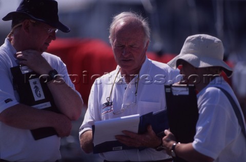 Measurer Tony Mark of the RORC Rolex Commodores Cup 2000 The Solent Cowes Isle of Wight UK Three boa