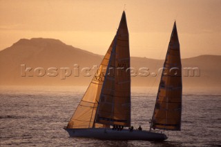 Maxi Ketch New Zealand Endeavour NZE skippered by Grant Dalton racing in the Whitbread Round the World Race now known as the Volvo Ocean Race