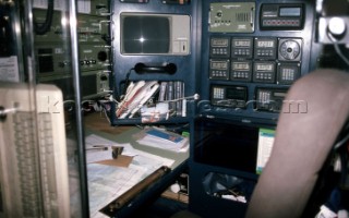 Navigation Area onboard Lion New Zealand during the Whitbread Round the World Race 1986 (now known as the Volvo Ocean Race)