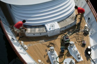 Superyacht maintenance shipyard in Palma, Majorca.