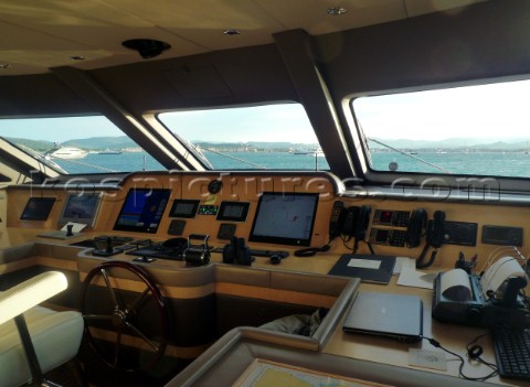 Superyacht bridge in the Mediterranean