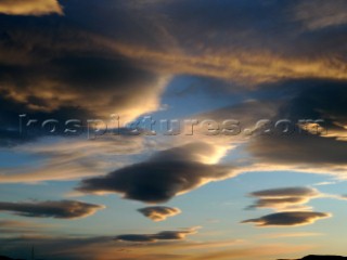 Sky panorama with storm clouds in the Mediterranean