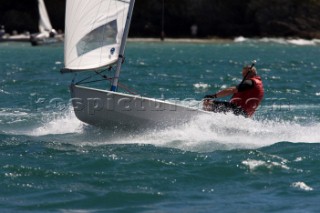 Dinghies planning downwind during racing at the Salcombe Regatta Week 2011, Devon, UK