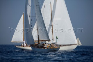 Les Voiles de Saint-Tropez 2011 - Argyle races Skylark in the inaugural Blue Bird Cup - presented for Speed under Sail