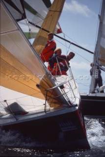 Yachts crossing at the Rolex Commodores Cup