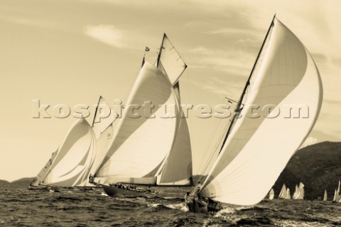 Sepia of classic yacht