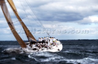 Round the Island Race 1991 - Isle of Wight, UK. Each year 1,500 yachts compete in this annual fleet regatta.