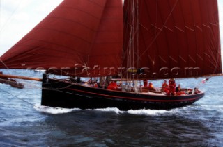 Round the Island Race 1991 - Isle of Wight, UK. Each year 1,500 yachts compete in this annual fleet regatta.