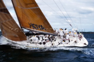 Round the Island Race 1991 - Isle of Wight, UK. Each year 1,500 yachts compete in this annual fleet regatta.