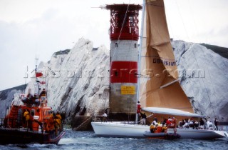 Round the Island Race 1991 - Isle of Wight, UK. Each year 1,500 yachts compete in this annual fleet regatta.